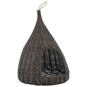 Panier pour chats avec coussin bois noir 40x60 cm