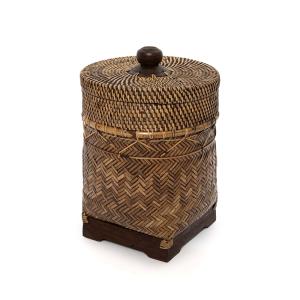 Panier rotin marron 27x27x36cm