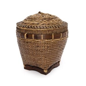 Panier rotin marron 42x42x45cm