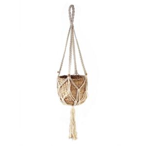 Panier Suspension Macramé avec porte plantes en Algue marin…
