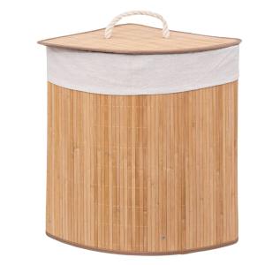 Panière à linge d'angle en bambou - 35 x 50