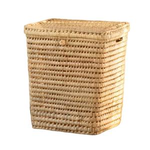 Panière à linge rectangle palmier osier naturel 36 x 40