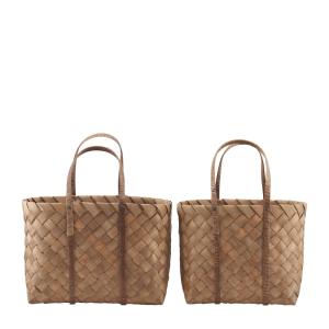 Paniers en fibres naturelles marron ( Lot de 2 )