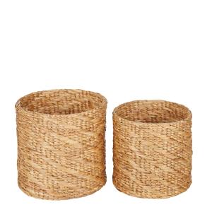 Paniers en jacinthe d'eau tressée (x2)