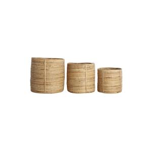 Paniers rond en rotin clair ( Lot de 3 )