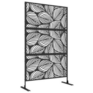 Panneau brise vue décoratif paravent extérieur en acier noi…