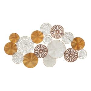 Panneau décoratif 3D abstrait en métal multicolore 125x5,5x…