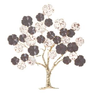 Panneau décoratif 3D arbre en métal multicolore 73,7x5x80 c…