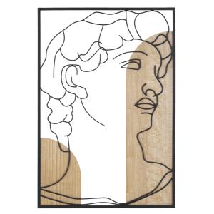 Panneau décoratif 3D en bois noir face 55x2x80 cm