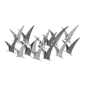 Panneau décoratif 3D en métal argenté mouettes 93x12,7x47,6…