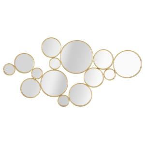 Panneau décoratif 3D en métal doré et miroir 100x2,3x51,5 c…