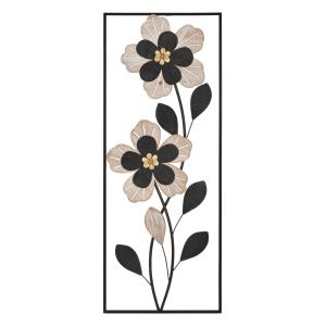 Panneau décoratif 3D en métal noir avec cadre 27x2,5x70 cm