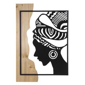 Panneau décoratif 3D en métal noir profil 53x2x80 cm