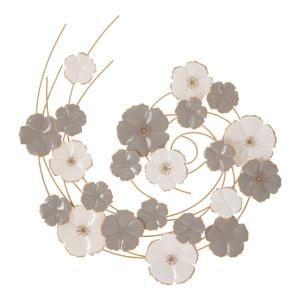 Panneau décoratif 3D floral en métal multicolore 63,5x5x67,…