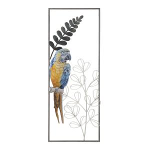 Panneau décoratif 3D perroquet métal multicolore 28,6x2,5x7…