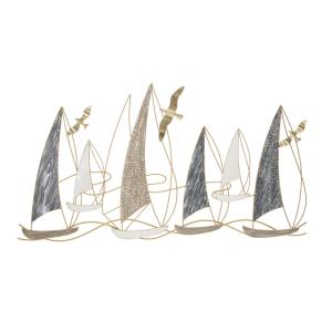 Panneau décoratif 3D voile en métal multicolore 123,8x5,1x6…