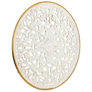 Panneau décoratif effet bois sculpté blanc 87x3x87h