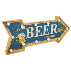 Panneau lumineux mural en plastique bleu 65x27,5x10,5h