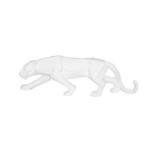 Panthère en résine mat origami blanc