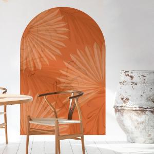 Papier Peint arche feuilles de palmier orange 180x120cm