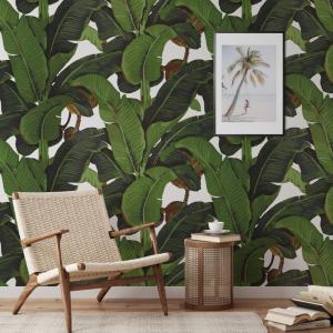 Papier Peint Bananier,papier écologique fin,280x200 cm, 8 f…