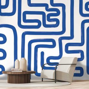 Papier peint bleu 364x270 cm