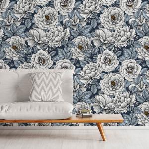 Papier peint campagnes bleues 156x270 cm
