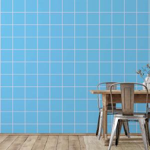Papier peint carreaux bleu piscines 52x1000 cm
