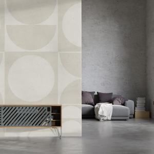 Papier peint cercles beige tendance 208x270 cm