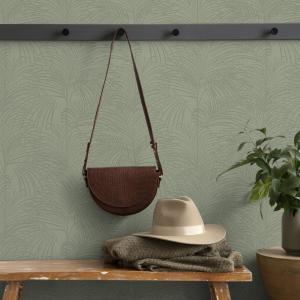 Papier peint feuillage Nora vert 1005x52cm
