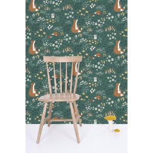 Papier peint forêt en Papier Vert émeraude 50cm x 10m