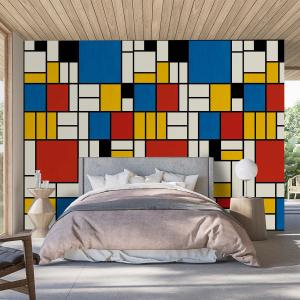 Papier peint, illustration mondrian 156x270 cm