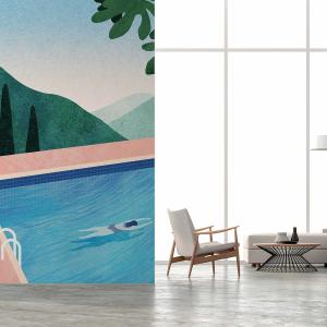 Papier peint longueur en piscine 156x270 cm