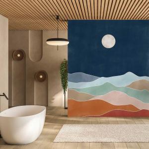Papier peint lune bleu 208x270 cm