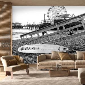 Papier peint noir California n&b 364x270 cm