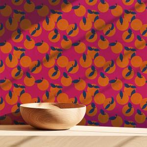 Papier peint oranges pop 52x1000 cm
