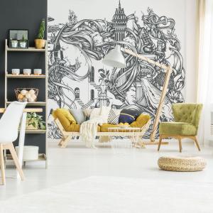 Papier peint panoramique atlante gris foncé 225x250cm