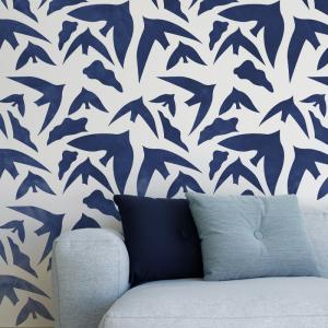 Papier peint panoramique birds bleu 255x250cm-made in france
