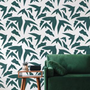 Papier peint panoramique birds vert 340x250cm-made in france