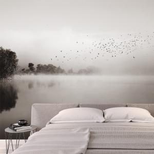 Papier peint panoramique brumes matinales - 340x250 - Beige