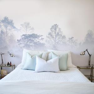 Papier peint panoramique brumes matinales  - 425x250 - Rose