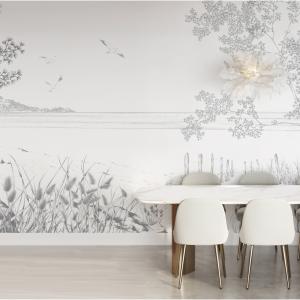 Papier peint panoramique côtes sauvages gris 525x250cm