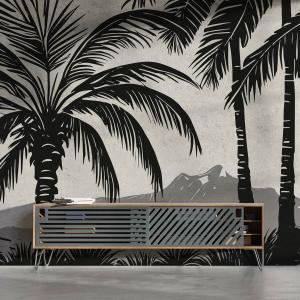 Papier peint panoramique exotique ile aux palmiers 364x270cm