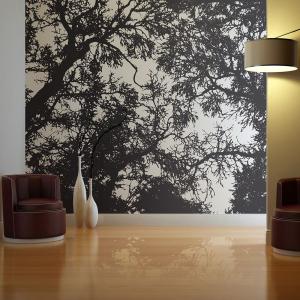 Papier peint panoramique forêt sombre 250x193 cm
