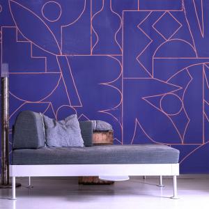 Papier peint panoramique fragments bleu 425x250cm-made in f…