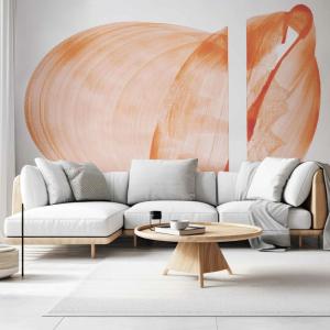 Papier peint panoramique graphique rouge 225x250cm