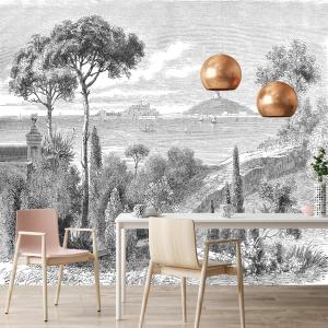 Papier peint panoramique gravure Sicile 270x390cm