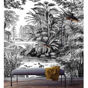Papier peint panoramique gravure tropiques 270x195cm