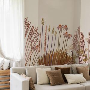 Papier peint panoramique jardin à l'anglaise terracotta 300…