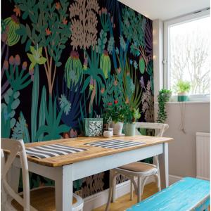 Papier peint panoramique jungle cactus noir 150x250cm-made…